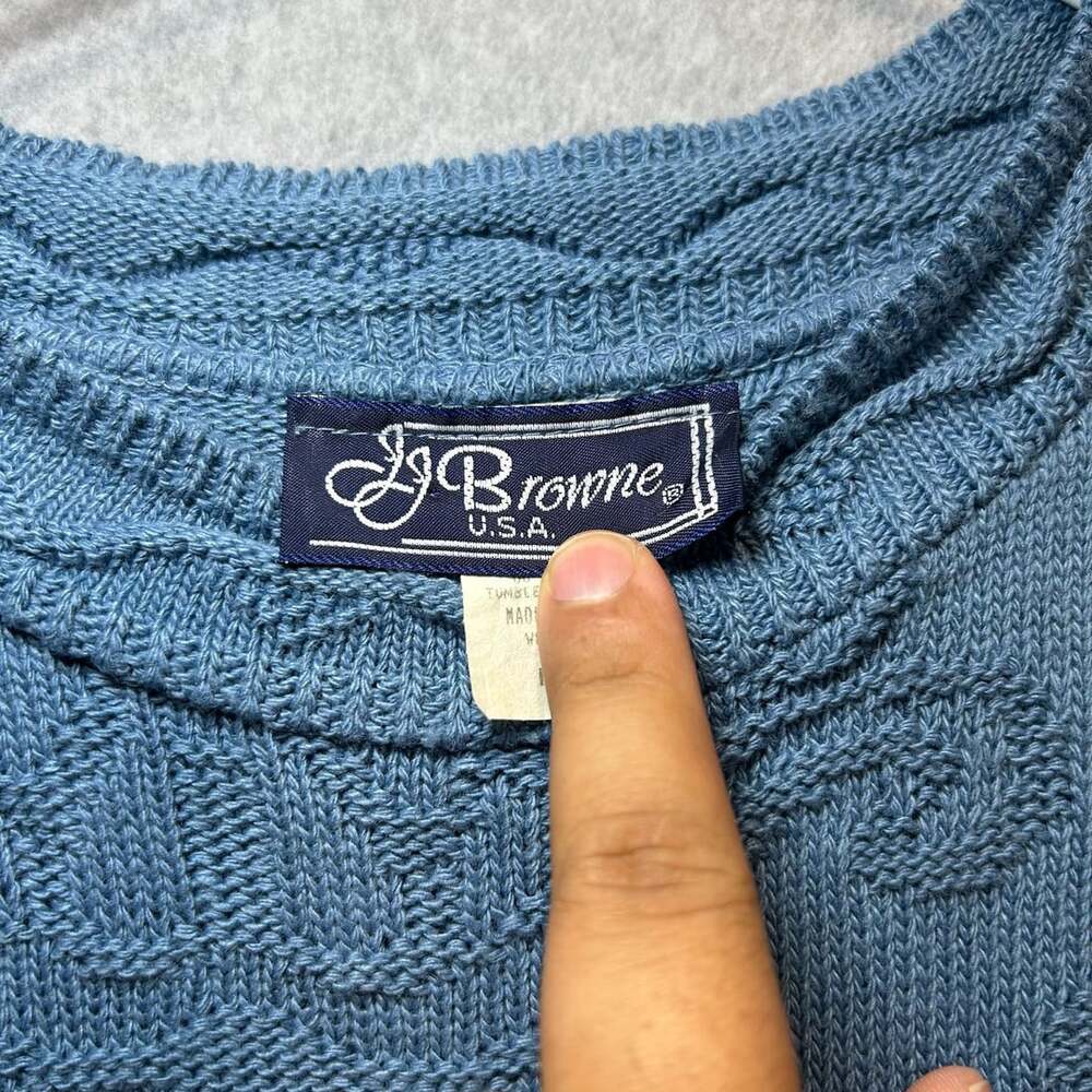 Vintage JJ Browne Women’s Teal Short Sleeve Knit Sweater Top Size M